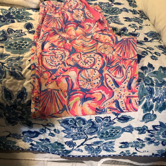 Lily Pultizer 100 % Cotton Floral Drawstring Lounge Or Sleep Pants EUC - Picture 5 of 7